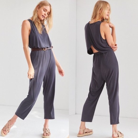 Urban Outfitters Pants - Urban Outfitters Grey Open Back Jumpsuit